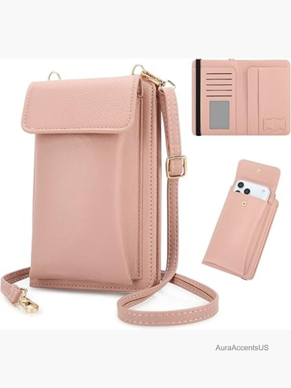 RFID Blocking Passport Wallet Crossbody Phone Bag Travel Organizer
